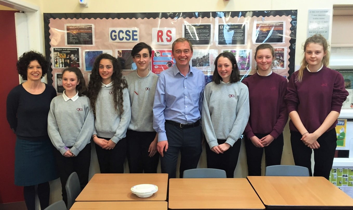 Young Ambassadors for RE with Tim Farron